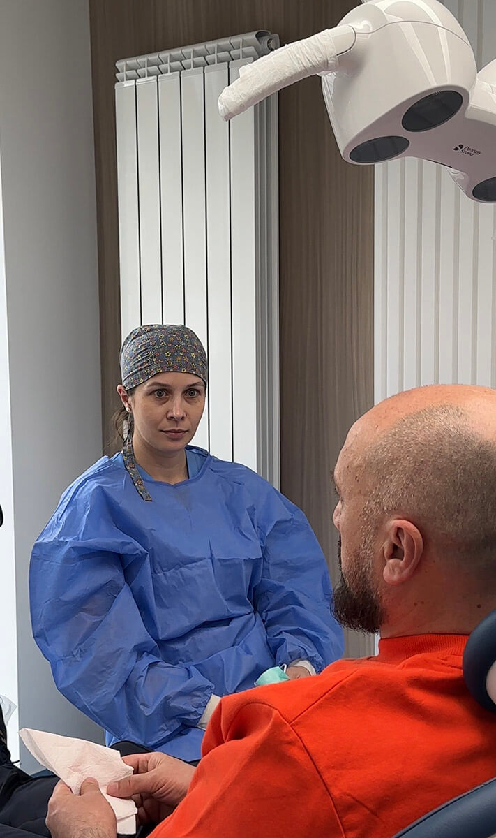 Treatment under the dental operating light